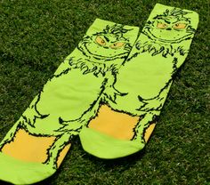 Grinch Socks. The Grinch Socks  360-Degree Character Socks. 1 pair Holidays Socks Christmas Socks. Calcetines del Grinch Navidad Christmas Show your Christmas spirit with these crew socks from The Grinch. The 360-degree portrait of The Grinch One Size Fits All Adults (around size 8-13) Grinch Socks, Grinch Characters, Opening Presents, Degree Design, Car Shoe, Holiday Socks, Socks Christmas, Christmas Shows, Halloween Charms