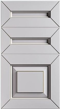 an art deco style door with silver paint and gold trimmings on the front