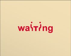 the word waiting is written in red on a beige background