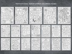 coloring pages for adults and children with the words'national swear words coloring pages '