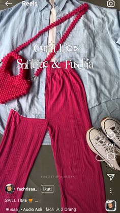 Ootd Fuchsia Hijab, Ootd Magenta Hijab, Fuchsia Outfit, Mix Match Outfits, Modern Hijab Fashion