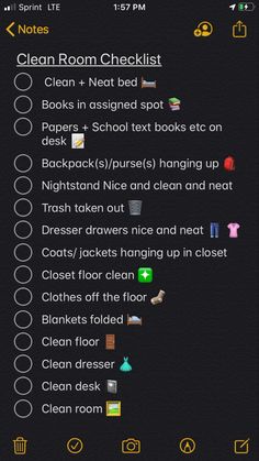 Clean Room Checklist | Clean room checklist, Room checklist, Clean room Rutinitas Harian, School Routine For Teens, Morning Routine School, Clean Desk