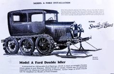 an advertisement for snow bird model a ford double idler, from the early 1900's