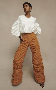 Kiara Ruched Drawstring Pants By Aje | Moda Operandi Statement Pants, Pant Trends, Spring Summer Trends, Denim Accessories, Spring Fashion Trends, Chestnut Brown, White Maxi Dresses, Drawstring Pants, Floral Dress Black