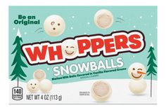 a box of snowballs with faces on them