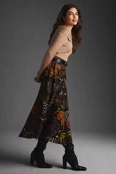 Midi Skirt Floral, Slip Midi Skirt, Pinafore Skirt, Corduroy Pinafore, Fashion Forecasting, Dressed To The Nines, Skirt Floral, Floral Midi Skirt, Satin Slip