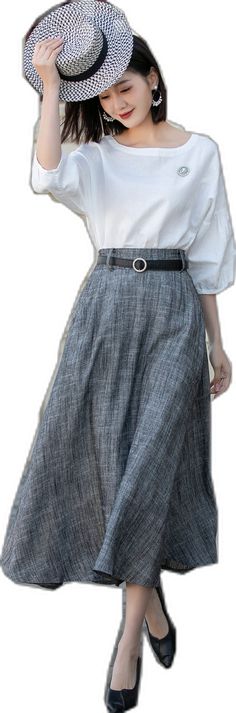 Gray Flowy Maxi Skirt, Gray Relaxed Fit Lined Maxi Skirt, Gray Relaxed Maxi Skirt With Lined Skirt, Gray Relaxed Fit Maxi Skirt With Lining, Gray Relaxed Maxi Skirt With Lining, Elegant Long Gray Skirt, Elegant Gray Lined Pleated Skirt, Elegant Gray Pleated Lined Skirt, Gray Flowy Flared Skirt