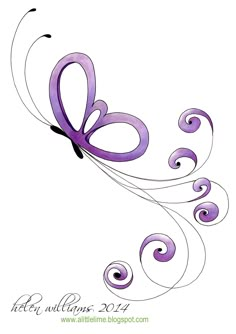 a purple butterfly with swirls on it's wings