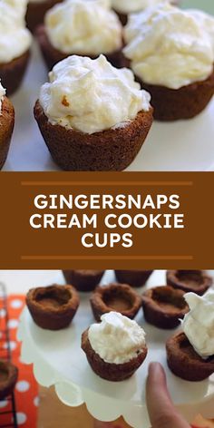 ginger snaps cream cookie cups with whipped cream on top