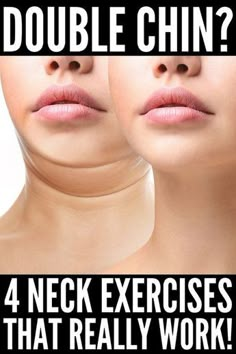 How to Get Rid of a Double Chin Fast! | While it’s impossible to banish neck flab overnight, in a day, or even in a week, there are certain neck workouts you can do to tighten and tone the muscles in your neck and jaw line (have you heard of face yoga?!). We’re sharing the most effective double chin exercises as well as our favorite tips to hide a double chin with makeup to help banish the appearance of face fat! #doublechin #doublechinexercises #faceexercises Exercises For Jowls Face Yoga, Exercises For Chin And Neck, Chin Tightening Exercises, How To Tighten Jowls, Get Rid Of Double Chin Overnight, Tone Face Facial Exercises, Yoga For Face And Neck, Exercises For The Neck, Tone Neck And Chin