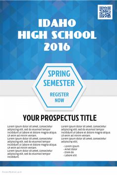 a brochure with the words idaho high school 2016 and an image of a hexagonal background