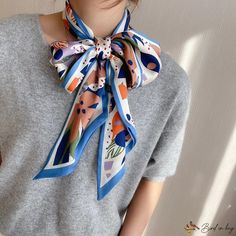 Bird In Bag - New bag silk scarf hair ribbon simulation silk scarf female satin small broken flower neck scarf Pin scarf Silk Scarf Hair, Silk Neck Scarf, Scarf Hair, Scarf Pin, Hijab Scarf, Warm Weather Outfits, Details Pictures, Hair Ribbon, Word Wrap