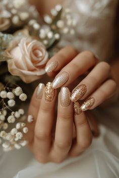 Get inspired by these 101 stunning gold wedding nails for a perfect bridal look. #GoldWeddingNails #WeddingNailDesigns #BrideInspiration Click to explore more! Nailart For Wedding Indian, Out Of The Box Nail Designs, Bride Nail Art Ideas Wedding Day, Marriage Nail Art, Indian Nails Wedding, Nail Art For Indian Wedding, Nails Extensions Designs, Golden Ombre Nails