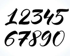 the numbers are written in black ink and have different font styles, including one for each letter