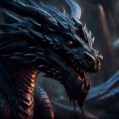 a close up of a dragon with its mouth open