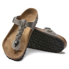 Leather Toe Post Flip Flops With Cork-bed Midsoles, Leather T-strap Flip Flops With Leather Footbed, Leather T-strap Flip Flops With Cork-bed Midsoles, Shoe Shopping, Eva Sole, Black Khakis, Birkenstock Gizeh, Nubuck Leather, Classic Collection