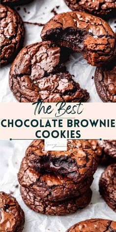 the best chocolate brownie cookies are made with only 3 ingredients and they're so good to eat