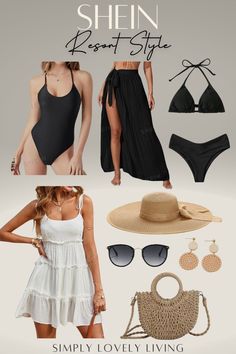 Shein Resort Style | Swimsuits For Women | Bikini Tops | Bikini Bottoms | Swim Cover Ups | Beach Sunglasses | Beach Bag | Boho Purse | Boho Earrings | Beach Hat | Beach Dress | Beach Sandals | Resort Fashion Finds | Beach Towel | Summer Fashion Finds Cover Ups Beach, Sandals Resort, Sunglasses Beach, Shein Fashion, Beachy Dresses, Boho Purse, Skirt Coverup, Earrings Beach