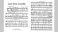 the sheet music for just one candle