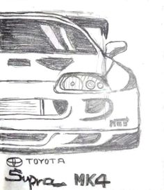 a drawing of the front end of a sports car