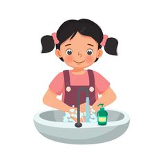 Personal Hygiene Activities, Sink Drawing, Kids Hygiene, Social Media Icons Vector, Classroom Interior, Baby Room Themes, Chinese Language Learning, Washing Hands, Water Drawing