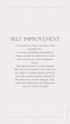 an article about self improvement is shown in the middle of a page with black and white text