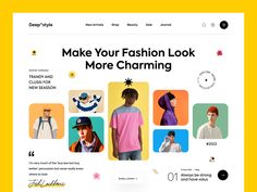 an image of a website page with the words, make your fashion look more charming