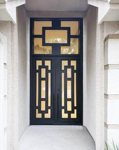 Modern Wrought Iron Entry Doors, Modern Iron Gate Designs Front Entry, Iron Doors Modern, Steel Double Doors, Steel Gates, Wrought Iron Entry Doors, Wrought Iron Front Door, Sliding Door Wardrobe Designs, Iron Front Door