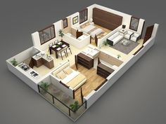 the floor plan of a two bedroom apartment with living room, dining area and kitchen