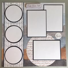 a scrapbook with white paper and black circles