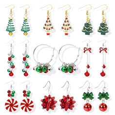 PRICES MAY VARY. CHRISTMAS EARRINGS FOR WOMEN: You will receive different styles of Christmas earrings, including Christmas tree earrings, Santa Claus earrings, Christmas candy earrings, Christmas snowman earrings, snowflake earrings and Christmas wreath earrings, each of them is very exquisite and beautiful! CHRISTMAS TREE SNOWFLAKE EARRINGS: It is a great choice when you wear our Santa Claus earrings to welcome the upcoming Christmas, which will give you a strong Christmas feeling and will mak Different Christmas Trees, Christmas Tree Snowflake, Deer Gifts, Christmas Gifts For Teen Girls, Santa Candy, Holiday Snowflakes, Christmas Tree And Santa, Holiday Bows, Cute Christmas Tree