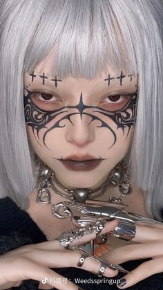 Cyberpunk Witch, Extreme Aesthetic, Band Makeup, Face Play, Anime Ocs, Horror Makeup