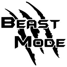 the beast mode logo is shown in black and white