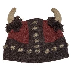 Hand Knit Brown / Brick Red / Tan Horned Viking Hat Unisex - One Size Fits Most Adults / Teens. This Is A Great Gift For Someone Who Loves The Outdoors Or Someone Who Loves Fun Whimsical Things. I Always Get Great Comments When I Wear One Of These! Tag Says: 100% Acrylic Approximate Measurements Are: 10" Wide 8" H To Top Of Hat 2" H Horns Smoke Free Pet Free Environment. Present Winter Holiday Sca Renn Fair Nordic Fun Crft Bld - Tub Z Viking Hat, Versace Pink, Brown Brick, Fox Hat, Black Bucket Hat, Straw Hat Beach, Raffia Hat, Stocking Hat, Brown Hats