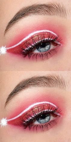 Holiday Makeup Christmas, Christmas Makeup Simple, Christmas Eyeshadow, Holiday Eye, Make Up Designs, Christmas Makeup Look