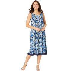 One dress with twice the fun! This reversible print to solid dress is perfect for everyday wear. Sleeveless style to keep you cool throughout your day. Scoop neckline from front to back with a-line silhouette. Add this to your closet to dress up or down! Plus Size Flowy Dress, Navy Watercolor, Cotton Poplin Dress, Reversible Dress, Watercolor Bouquet, Target Clothes, Ballet Dress, Empire Waist Dress, Poplin Dress