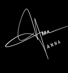 the logo for an anan company on a black background with white writing and a curved line