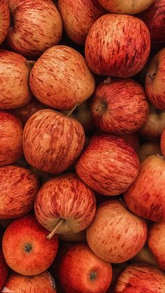 a pile of red apples sitting next to each other