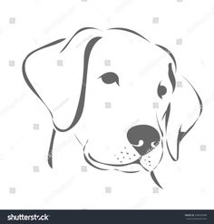 a dog's head in black and white on a white background