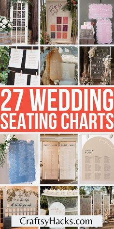 wedding seating chart with the words 27 wedding seating chart