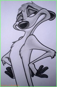 a drawing of a cartoon character from the fox and the hound