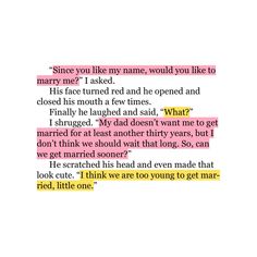 the text is written in different colors and font on a piece of paper that says, since you like my name, would you like to marry me?