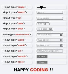 an image of a web page with the words happy coding on it and some type options