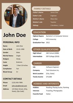 a professional resume with no work experience on the front and back cover, in brown tones