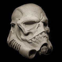 a white skull mask on a black background