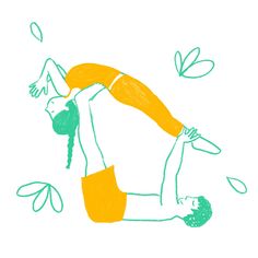 a drawing of a person doing a handstand on the ground with their arms in the air