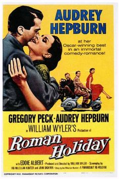 a movie poster for the film roman holiday with two men and a woman kissing each other