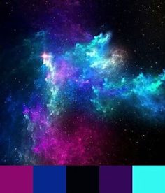 an image of the galactic sky with stars and colors that are blue, pink, purple, and green