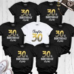 Thirtieth Birthday Crew Shirt, Chapter 30 Birthday Shirt, Thirty Birthday Party Family Tshirt, Custom Birthday Best Friend Group 1994 Shirt  Celebrate the big 3-0 in style with our Thirtieth Birthday Crew Shirt. This Chapter 30 Birthday Shirt is the perfect way to commemorate this milestone occasion. Whether you're planning a birthday party with family or a gathering with your best friends, our custom shirts are a great choice. Personalize your shirt with the year you were born for that extra sp Birthday Shirts For Adults, 1994 Shirt, Best Friend Group, Birthday Group Shirts, Thirtieth Birthday, Birthday Best Friend, Friend Groups, Family Tshirt, 30th Birthday Shirts