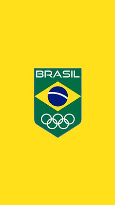 the brazil soccer team logo on a yellow background